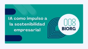 Representación conceptual de inteligencia artificial aplicada a la sostenibilidad empresarial, con tecnología verde y eficiencia operativa.